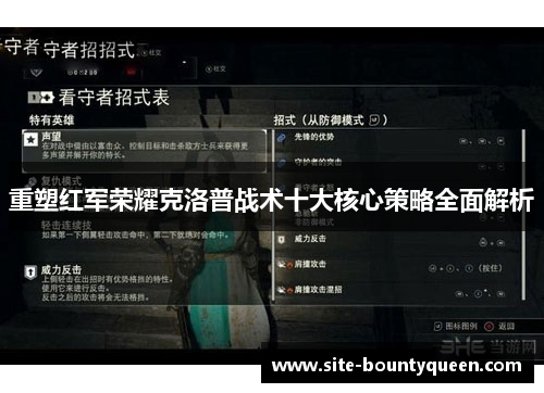 重塑红军荣耀克洛普战术十大核心策略全面解析
